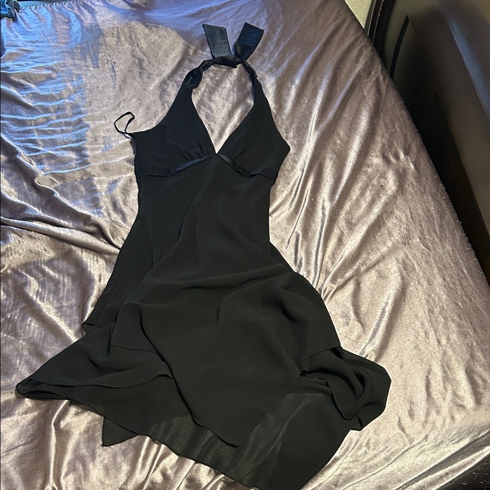 Sexy Black Halter Dress